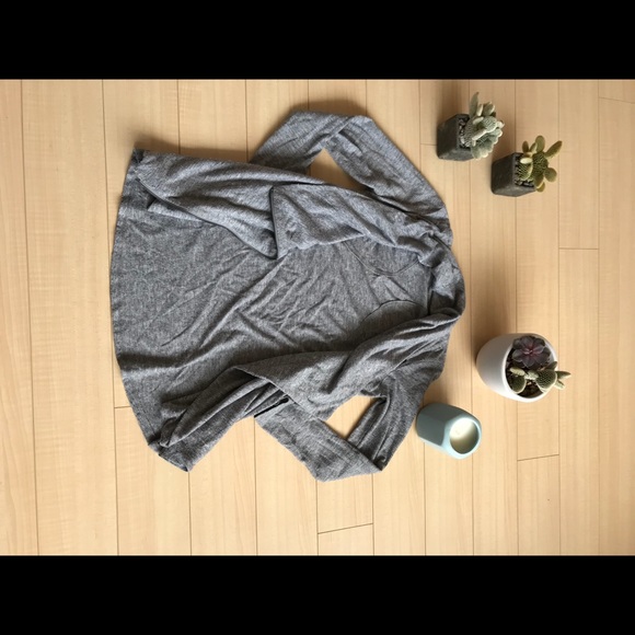 Moto style side zip soft flowy cardigan drape neck - Picture 4 of 8